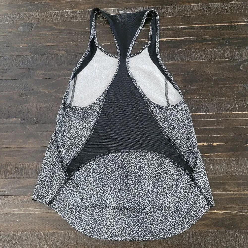 Nike Dri-FIT Racerback Tank Top Black & White Cheetah Print Women's XS Athletic